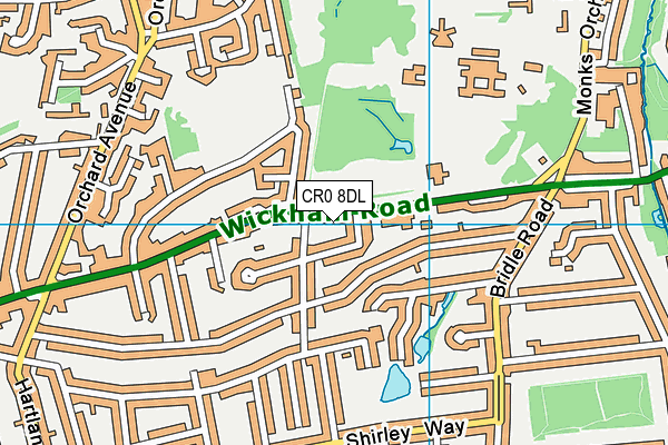 CR0 8DL map - OS VectorMap District (Ordnance Survey)