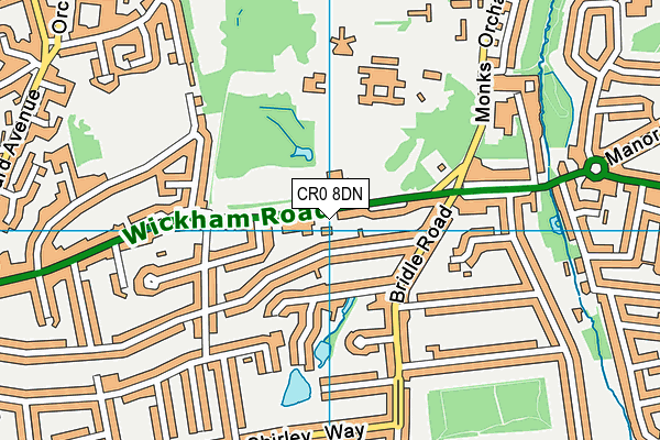 CR0 8DN map - OS VectorMap District (Ordnance Survey)