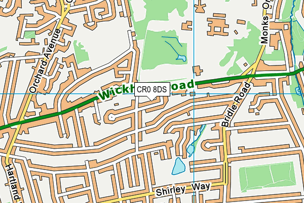 CR0 8DS map - OS VectorMap District (Ordnance Survey)