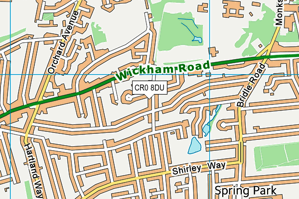 CR0 8DU map - OS VectorMap District (Ordnance Survey)