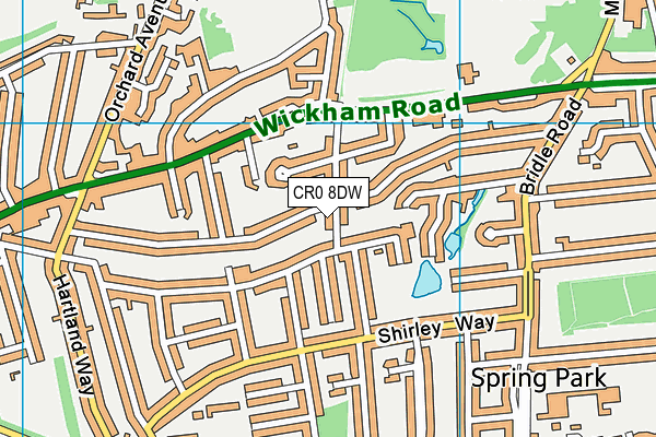 CR0 8DW map - OS VectorMap District (Ordnance Survey)