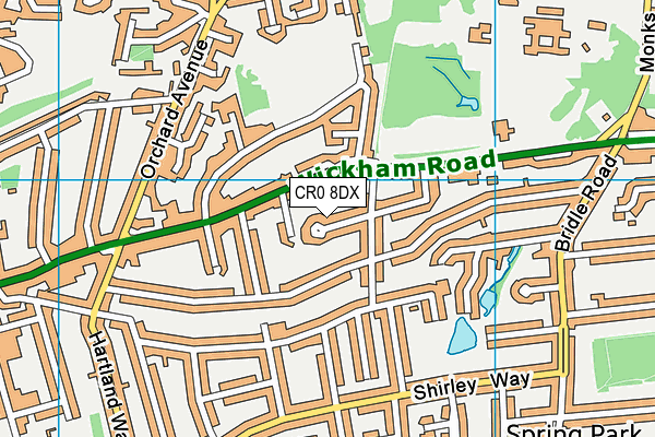 CR0 8DX map - OS VectorMap District (Ordnance Survey)