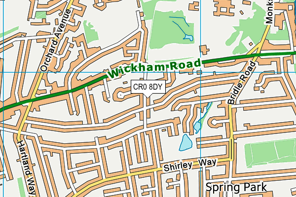 CR0 8DY map - OS VectorMap District (Ordnance Survey)