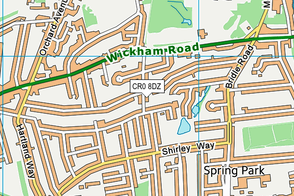 CR0 8DZ map - OS VectorMap District (Ordnance Survey)