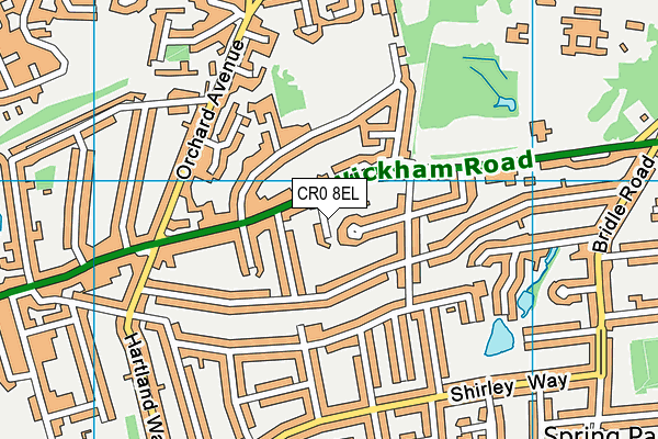 CR0 8EL map - OS VectorMap District (Ordnance Survey)