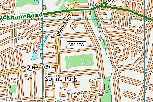 CR0 8EW map - OS VectorMap District (Ordnance Survey)