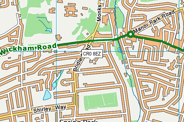 CR0 8EZ map - OS VectorMap District (Ordnance Survey)