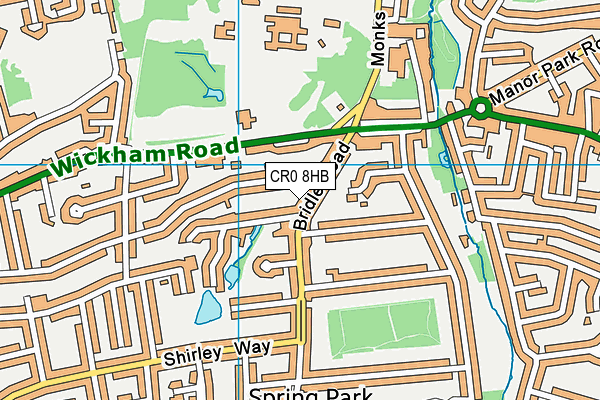 CR0 8HB map - OS VectorMap District (Ordnance Survey)