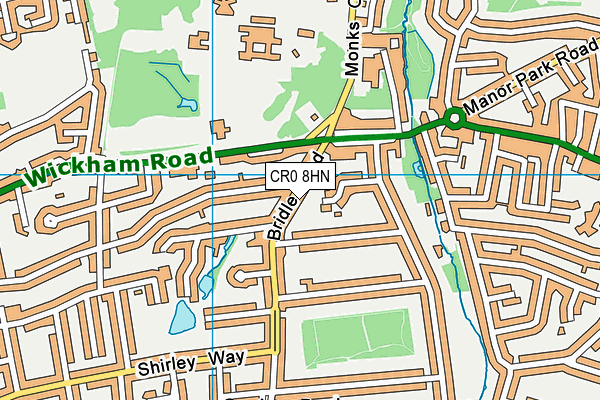 CR0 8HN map - OS VectorMap District (Ordnance Survey)
