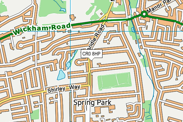 CR0 8HP map - OS VectorMap District (Ordnance Survey)