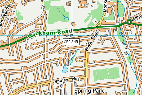 CR0 8HR map - OS VectorMap District (Ordnance Survey)