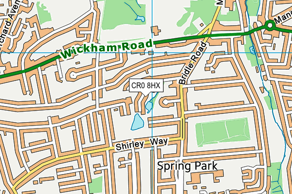 CR0 8HX map - OS VectorMap District (Ordnance Survey)