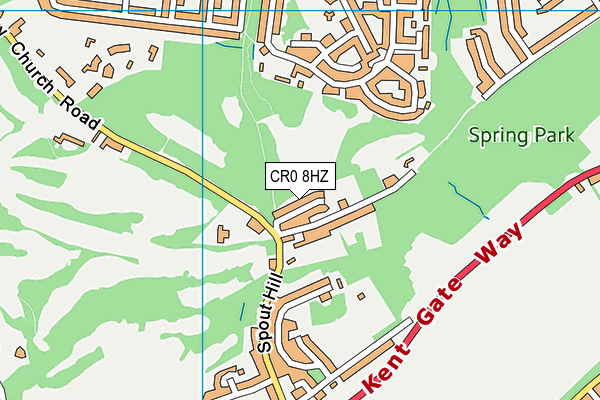 CR0 8HZ map - OS VectorMap District (Ordnance Survey)