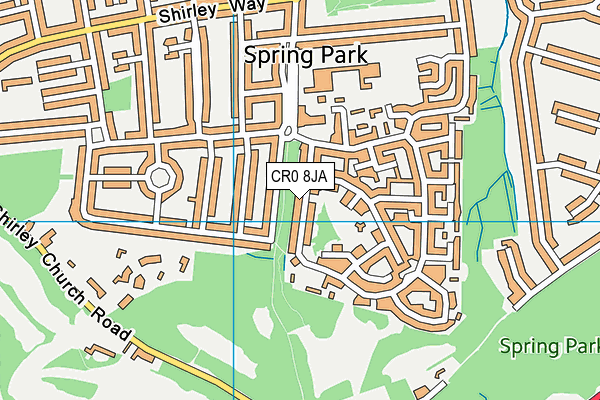 CR0 8JA map - OS VectorMap District (Ordnance Survey)