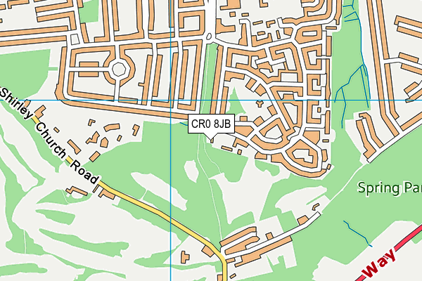 CR0 8JB map - OS VectorMap District (Ordnance Survey)