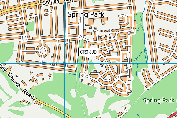 CR0 8JD map - OS VectorMap District (Ordnance Survey)