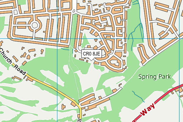 CR0 8JE map - OS VectorMap District (Ordnance Survey)