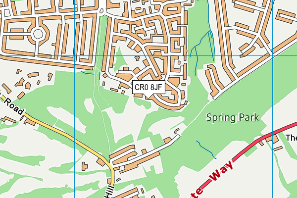 CR0 8JF map - OS VectorMap District (Ordnance Survey)