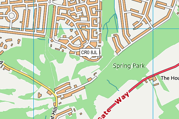 CR0 8JL map - OS VectorMap District (Ordnance Survey)