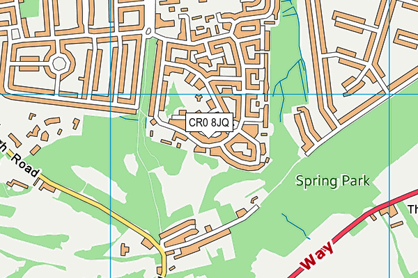 CR0 8JQ map - OS VectorMap District (Ordnance Survey)