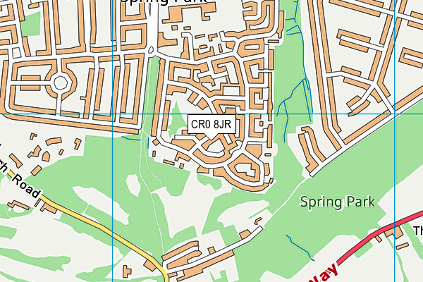 CR0 8JR map - OS VectorMap District (Ordnance Survey)