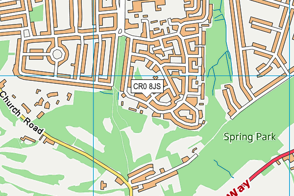 CR0 8JS map - OS VectorMap District (Ordnance Survey)