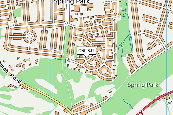 CR0 8JT map - OS VectorMap District (Ordnance Survey)