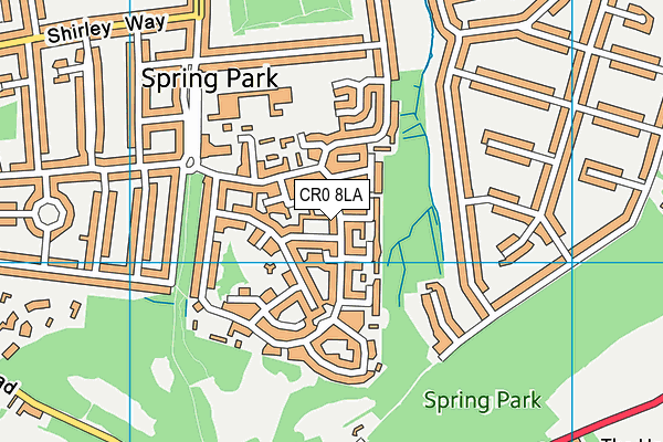 CR0 8LA map - OS VectorMap District (Ordnance Survey)