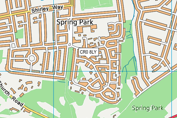 CR0 8LY map - OS VectorMap District (Ordnance Survey)