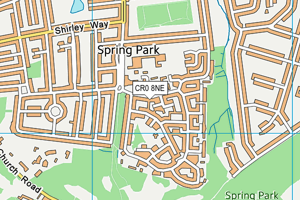 CR0 8NE map - OS VectorMap District (Ordnance Survey)