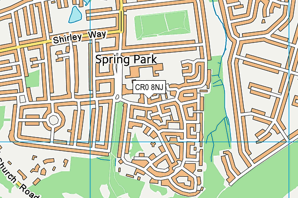 CR0 8NJ map - OS VectorMap District (Ordnance Survey)