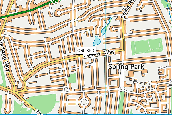 CR0 8PD map - OS VectorMap District (Ordnance Survey)