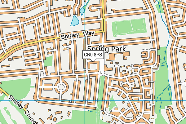 CR0 8PS map - OS VectorMap District (Ordnance Survey)