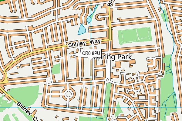 CR0 8PU map - OS VectorMap District (Ordnance Survey)