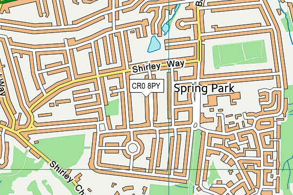 CR0 8PY map - OS VectorMap District (Ordnance Survey)