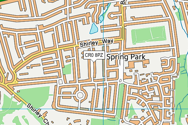 CR0 8PZ map - OS VectorMap District (Ordnance Survey)