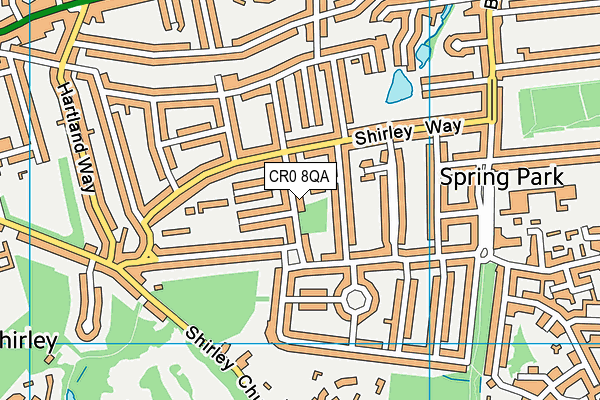 CR0 8QA map - OS VectorMap District (Ordnance Survey)