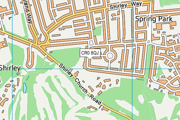 CR0 8QJ map - OS VectorMap District (Ordnance Survey)