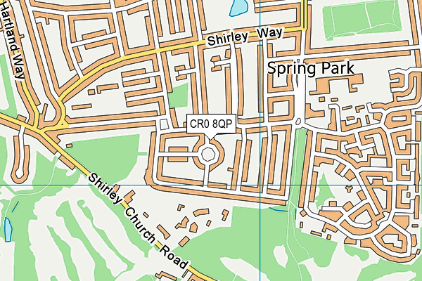 CR0 8QP map - OS VectorMap District (Ordnance Survey)