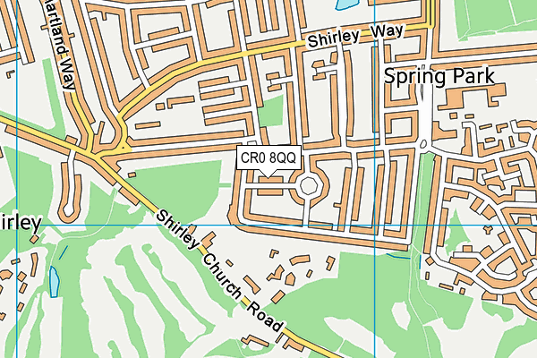 CR0 8QQ map - OS VectorMap District (Ordnance Survey)