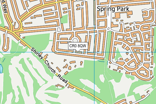 CR0 8QW map - OS VectorMap District (Ordnance Survey)