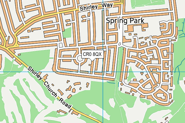 CR0 8QX map - OS VectorMap District (Ordnance Survey)