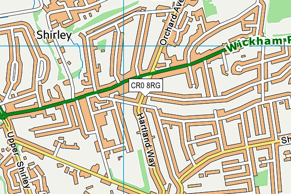 CR0 8RG map - OS VectorMap District (Ordnance Survey)