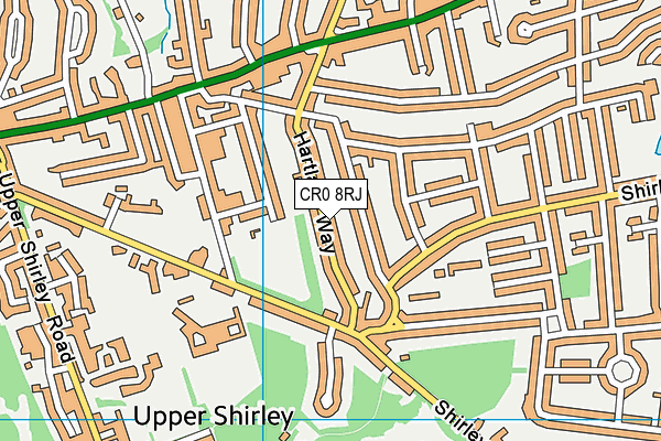 CR0 8RJ map - OS VectorMap District (Ordnance Survey)