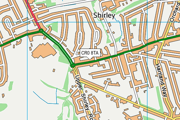 CR0 8TA map - OS VectorMap District (Ordnance Survey)