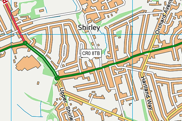 CR0 8TB map - OS VectorMap District (Ordnance Survey)