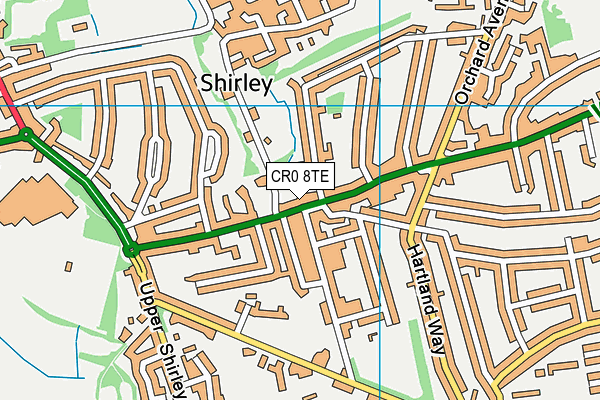 CR0 8TE map - OS VectorMap District (Ordnance Survey)