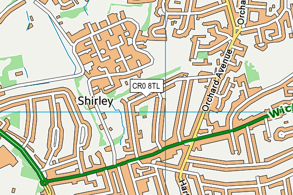 CR0 8TL map - OS VectorMap District (Ordnance Survey)