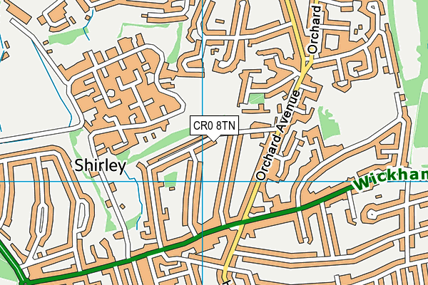 CR0 8TN map - OS VectorMap District (Ordnance Survey)