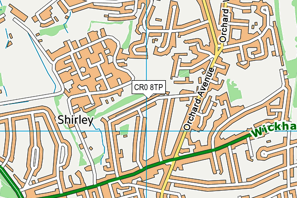 CR0 8TP map - OS VectorMap District (Ordnance Survey)